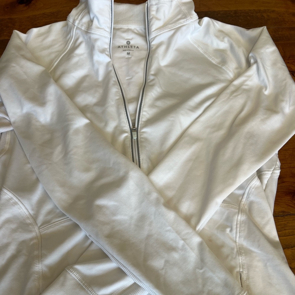 Athleta half zip long sleeve White top